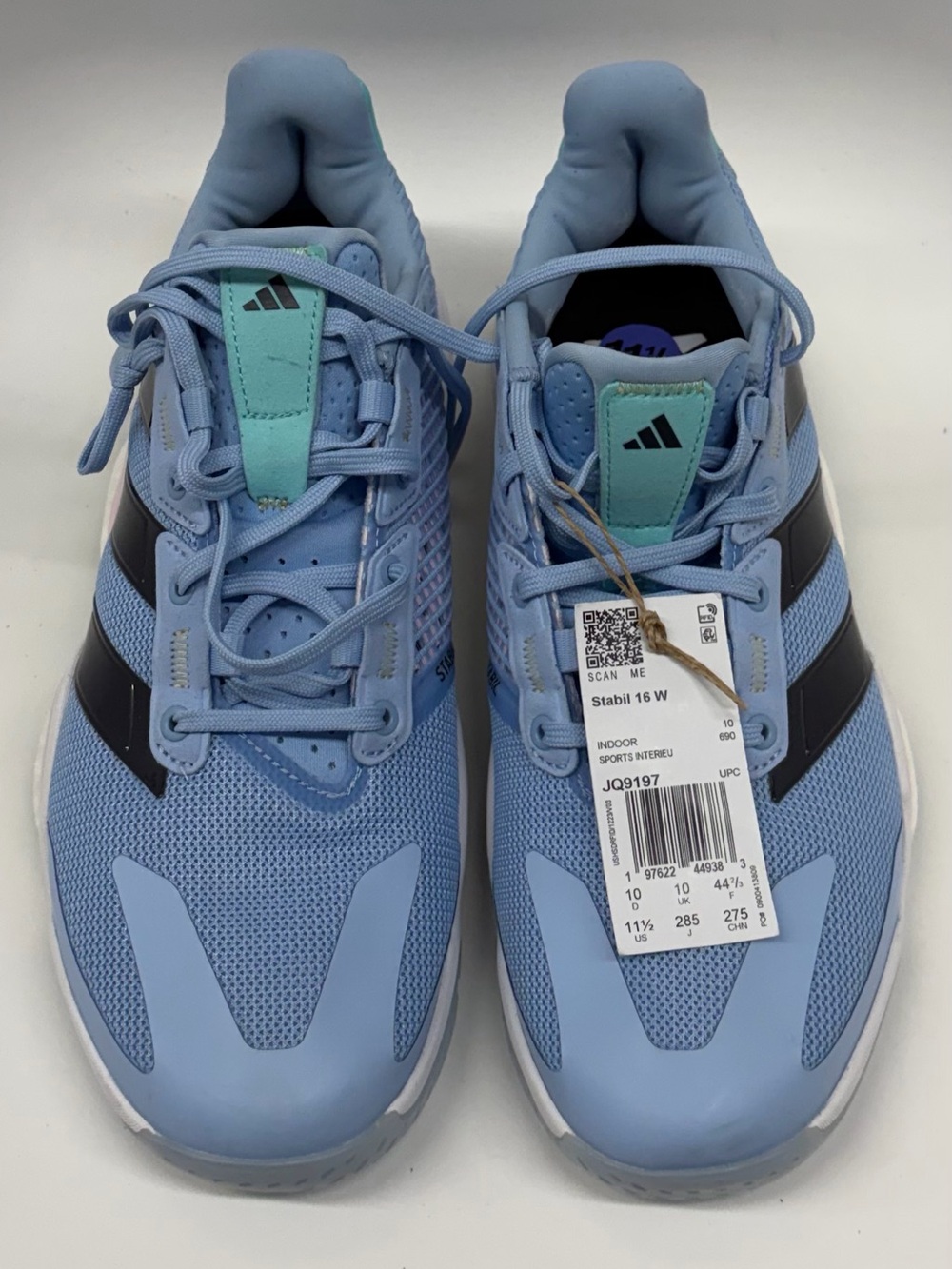 adidas Stabil 16 Women's Indoor Shoes Glow Blue Pink Volleyball Handball sz 11.5